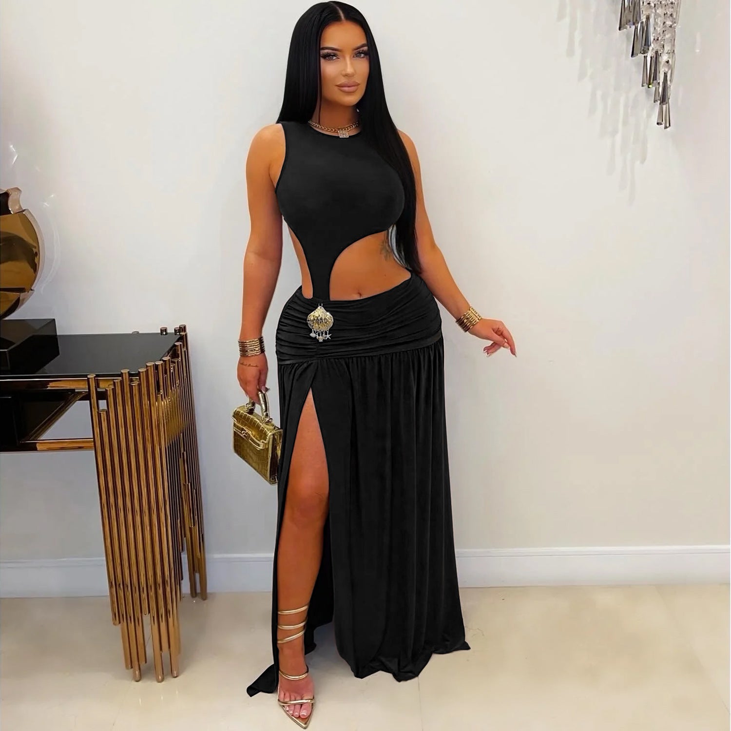 Womens' split Sleeveless Dress