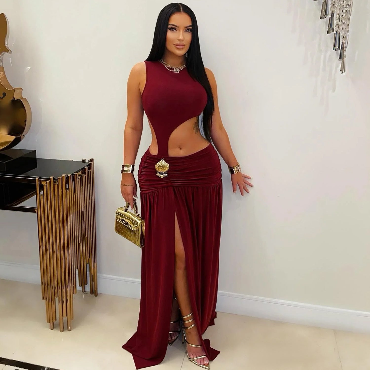 Womens' split Sleeveless Dress