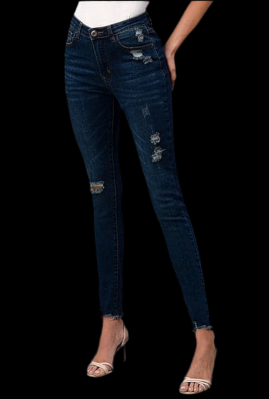 Denim distressed Dark American blue jeans