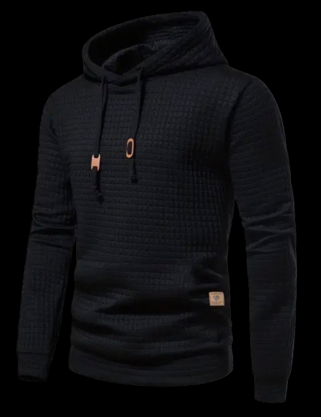 Waffle print pullover hoodie